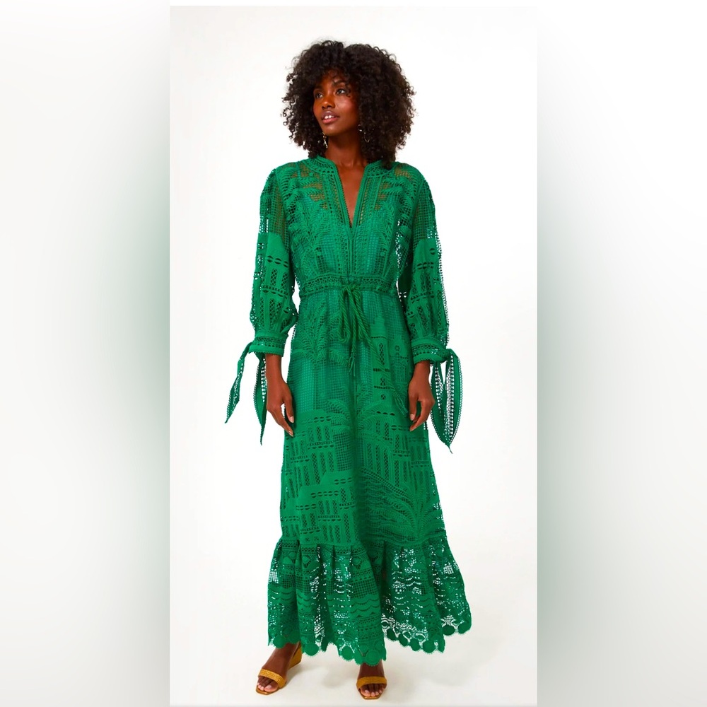 Green Morada Boa Guipure Dress Farm Rio